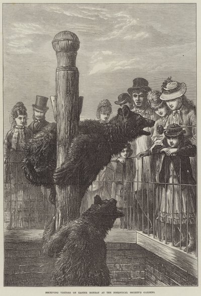 Réception des visiteurs le lundi de Pâques aux jardins de la Société zoologique - Ebenezer Newman Downard